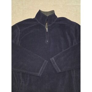 St. John's Bay Navy Blue Quarter Zip Fleece Pullover Mens